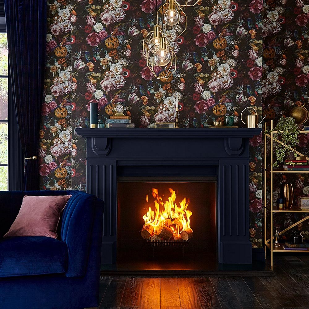 Allure Floral Wallpaper 106443 by Graham & Brown in Black